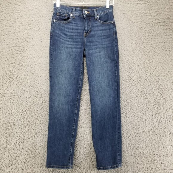 Banana Republic Jeans Womens 25 Blue Stretch Dark Wash High Rise Slim Shaping - Picture 1 of 16